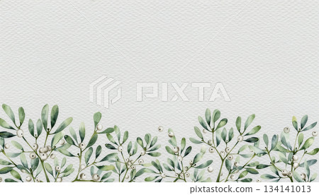 Minimalist Watercolor Christmas Border Background 134141013
