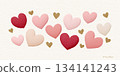 Cute pink, red, and gold heart pattern 134141243