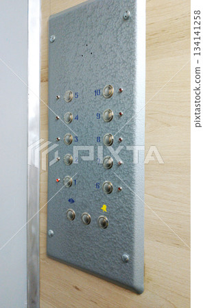 control panel in a multi-story building elevator control panel in a multi-story building elevator 134141258