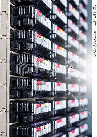 detail of hard disk array detail of hard disk array 134141402