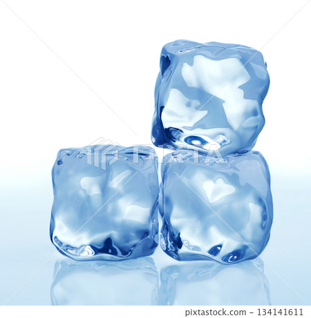 Ice cubes on white 134141611