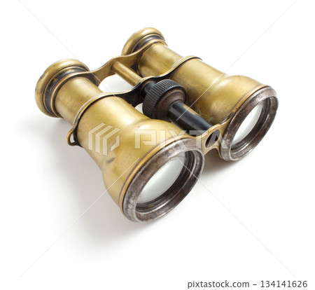 Vintage binoculars on white Vintage binoculars on white 134141626