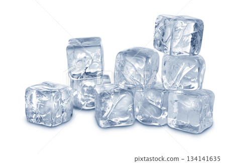 Ice cubes on white Ice cubes on white 134141635