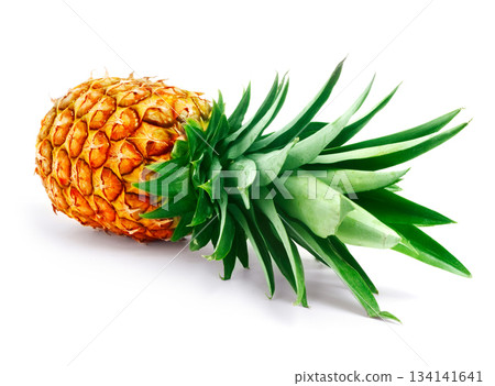 single whole pineapple on white background 134141641