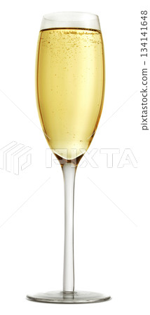 Glass of champagne on white 134141648