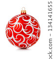 Red Christmas ball isolated on white background 134141655