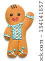 Gingerbread man isolated on white 134141657
