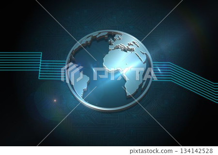 Shiny globe on black background 134142528