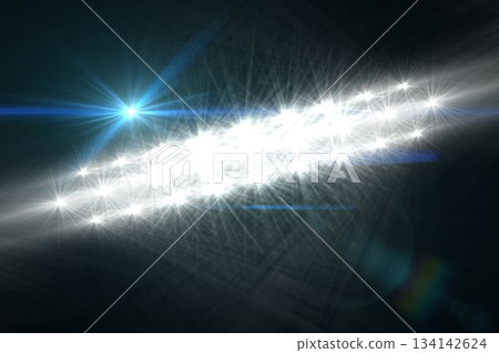 Bright starburst lights are creating diffraction pattern with flares on dark backdrop in vector art Bright starburst lights are creating diffraction pattern with flares on dark backdrop in vector art 134142624