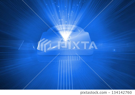 Digitally generated lock on blue background Digitally generated lock on blue background 134142760