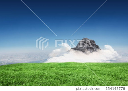 Clouds over mountain peak 134142776