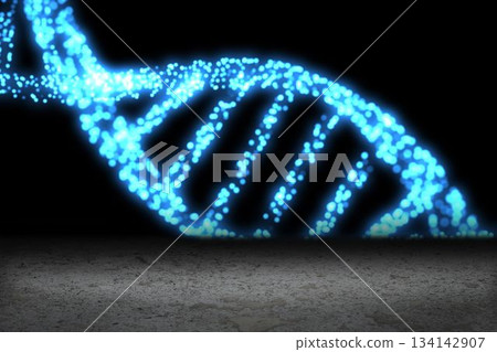 Blue glittering dna helix 134142907