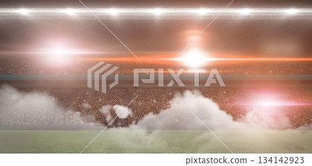 Digital image of stadium with smoke Digital image of stadium with smoke 134142923