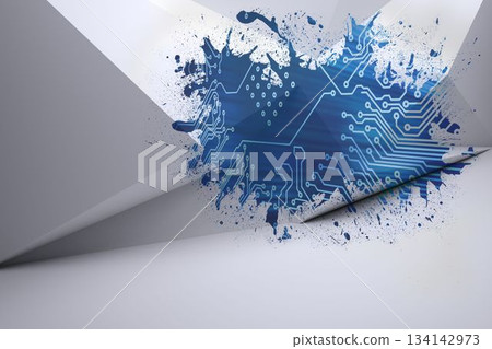 Splash showing circuit board Splash showing circuit board 134142973