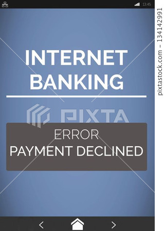 Internet banking text on mobile display 134142991