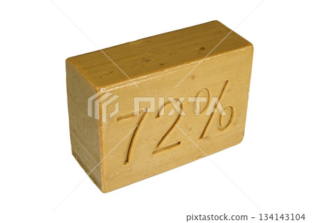 Brown laundry soap on a white background Brown laundry soap on a white background 134143104