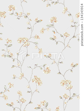 Assorted floral geometric and heart pattern panel designs in soft pastel colors Assorted floral geometric and heart pattern panel designs in soft pastel colors 134143914