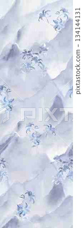 Assorted floral geometric and heart pattern panel designs in soft pastel colors 134144131