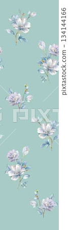Assorted floral geometric and heart pattern panel designs in soft pastel colors 134144166