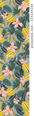 Assorted floral geometric and heart pattern panel designs in soft pastel colors Assorted floral geometric and heart pattern panel designs in soft pastel colors 134144194