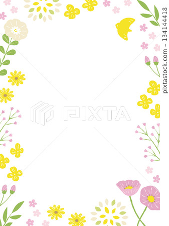 柔和的顏色花框架 柔和的顏色花框架 134144418