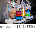 color plastic PLA and ABS filament for printing on a 3D printer 134145591