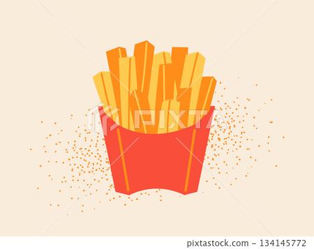 French fries illustration fast food 134145772
