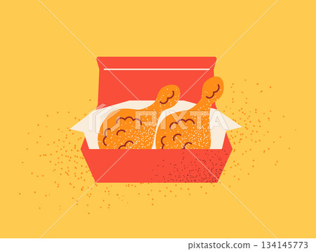 炸雞快餐插圖 134145773