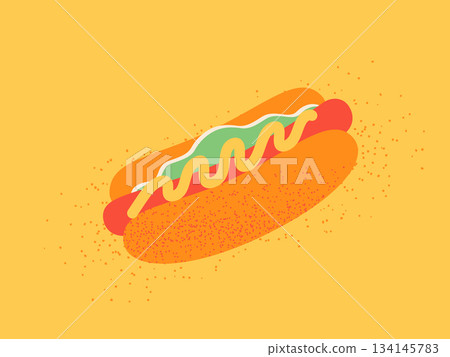 Hot dog fast food illustration Hot dog fast food illustration 134145783