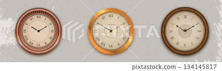 Antique watch collection with ornate golden dials 134145817