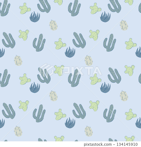 doodle cactuses pattern 134145910