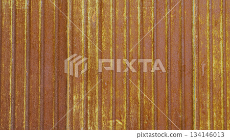 Vertical Rusted Corrugated Metal Sheet Texture in Brown and Gold Tones for Warm Grunge Background Vertical Rusted Corrugated Metal Sheet Texture in Brown and Gold Tones for Warm Grunge Background 134146013
