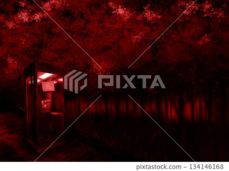 A creepy red phone booth in a haunted spot at night A creepy red phone booth in a haunted spot at night 134146168