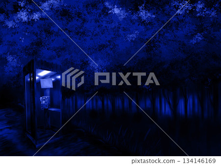 夜裡,鬧鬼的地方出現一個詭異的藍色電話亭 夜裡,鬧鬼的地方出現一個詭異的藍色電話亭 134146169