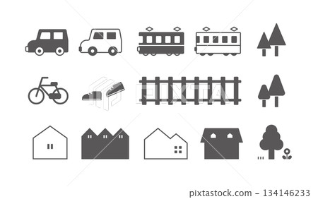 Car and cityscape vector illustration set Car and cityscape vector illustration set 134146233