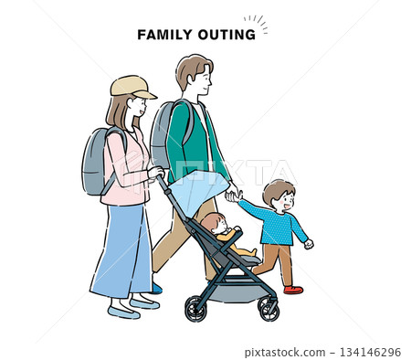 圖A:一家四口外出 圖A:一家四口外出 134146296