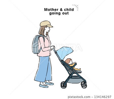 母親與孩子外出的插圖 1 134146297