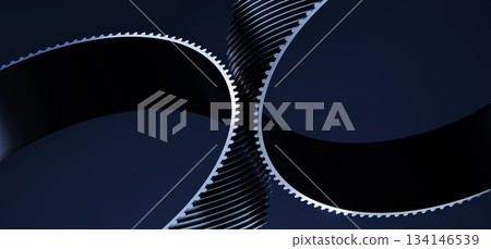 3D Abstract Technology Background with Black Helios Gears 134146539