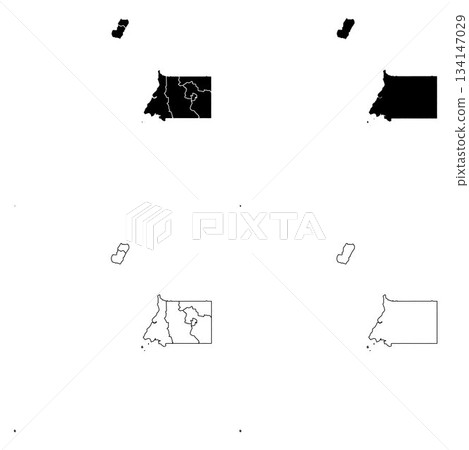 Equatorial Guinea Outline and Solid Fill Map Set. 134147029