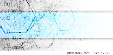 Technological concept with the use of technical elements. Numbers and technological circles. Technological concept with the use of technical elements. Numbers and technological circles. 134147079