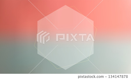 Transparent hexagon frame soft gradient background 134147878