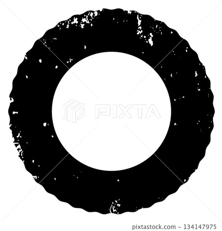 Distressed retro style donut shape stamp 134147975