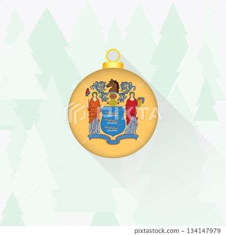 New Jersey State Flag Christmas Decoration. New Jersey State Flag Christmas Decoration. 134147979