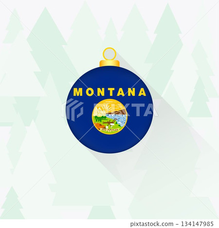 Montana State Flag Christmas Decoration. Montana State Flag Christmas Decoration. 134147985