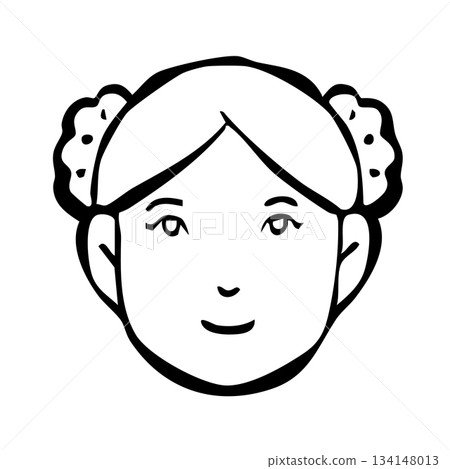 [線條畫] 圖示_人物、女性、外國人、國籍 134148013