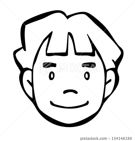 [Line drawing] Icons_People, Children, Boys 134148189