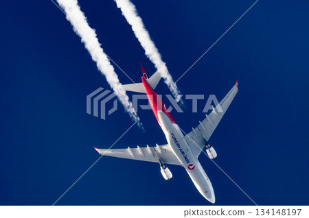 Turkish Airlines A330 takeoff climb 134148197