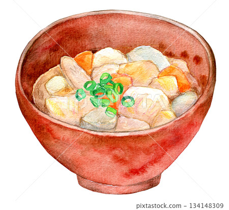 水彩插畫,手繪插畫,熱豬肉湯 水彩插畫,手繪插畫,熱豬肉湯 134148309