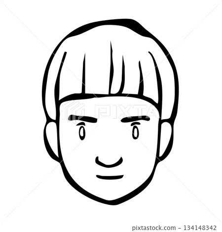 [Line drawing] Icons_People, Children, Boys 134148342