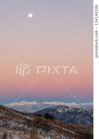 The Northern Alps Venus Belt and Morgenrot from the Kirigamine Plateau Kurumayama Wetland Promenade 134148386